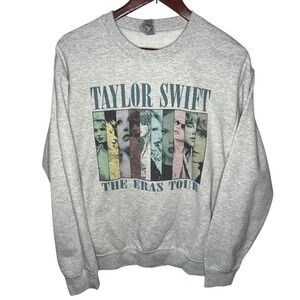 Taylor Swift The Eras Tour Crewneck Sweatshirt Gray Gildan Heavy Blend Medium